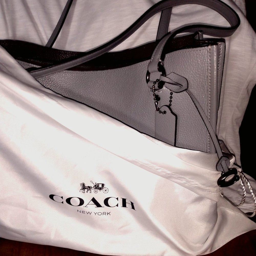 Coach Tyler Carryall Granite/Pewter-Pebble Leather